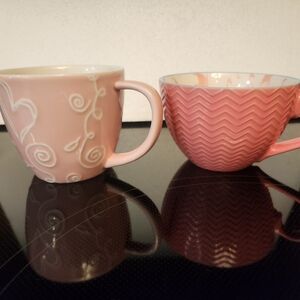 Elegant Pink Starbucks & Pfalzgraff Ceramic Mug Set